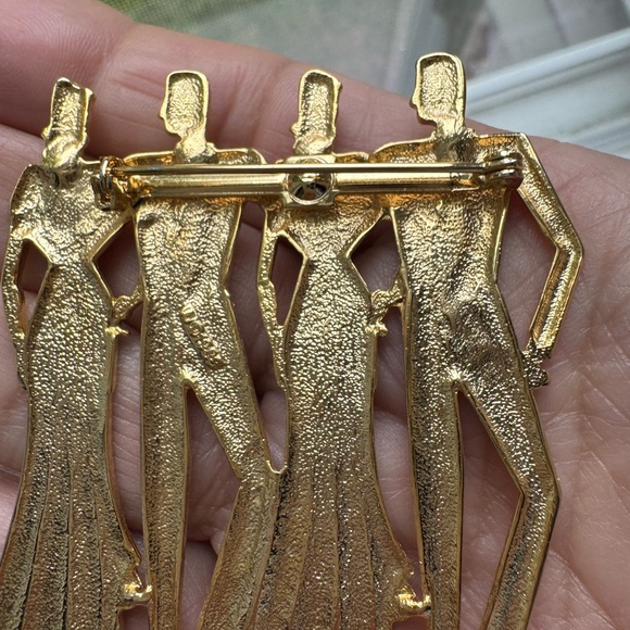 Vintage  Gold Couples Fashion Brooch - Picture 3 of 4
